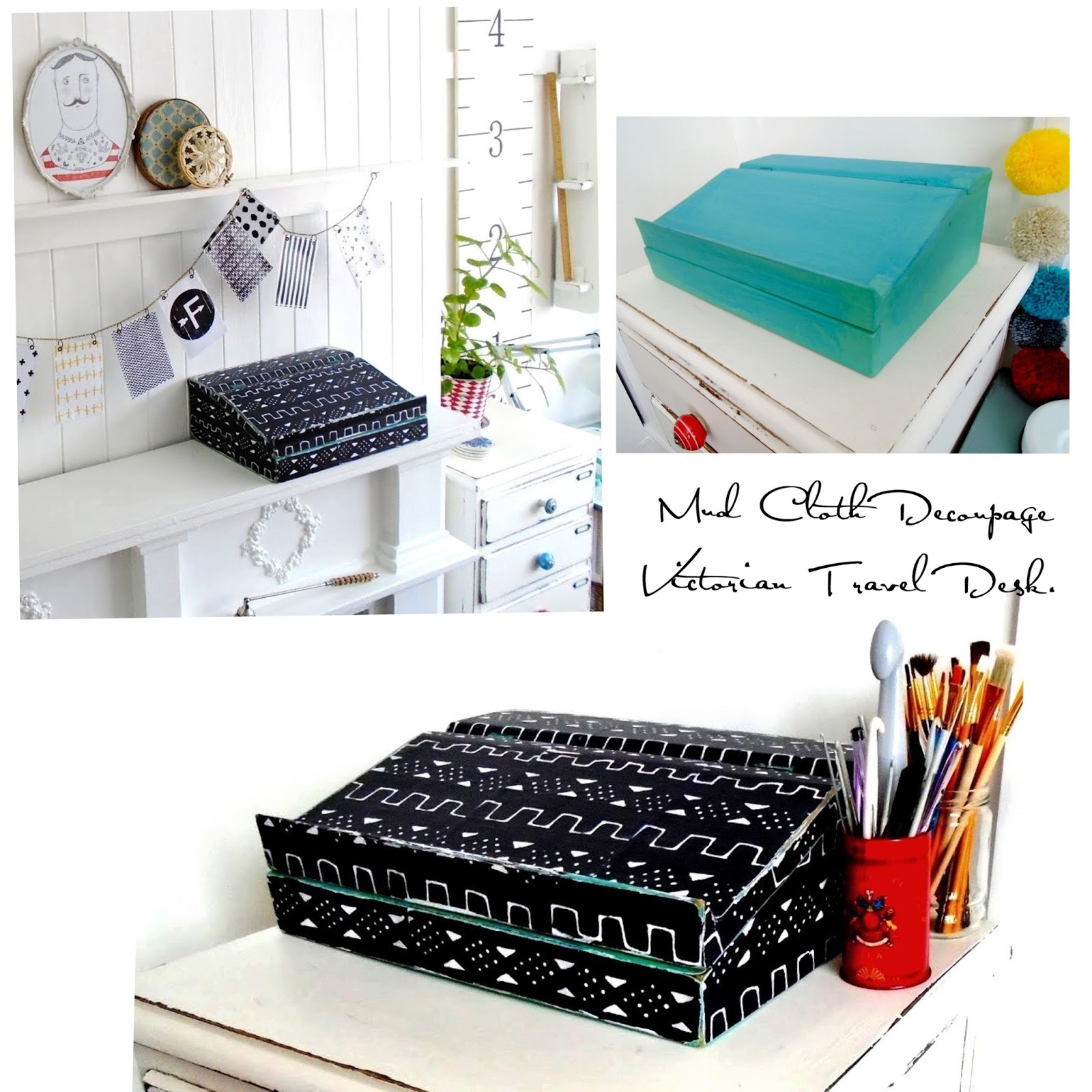 JiggleMaWiggle Mudcloth Victorian Travel Desk.