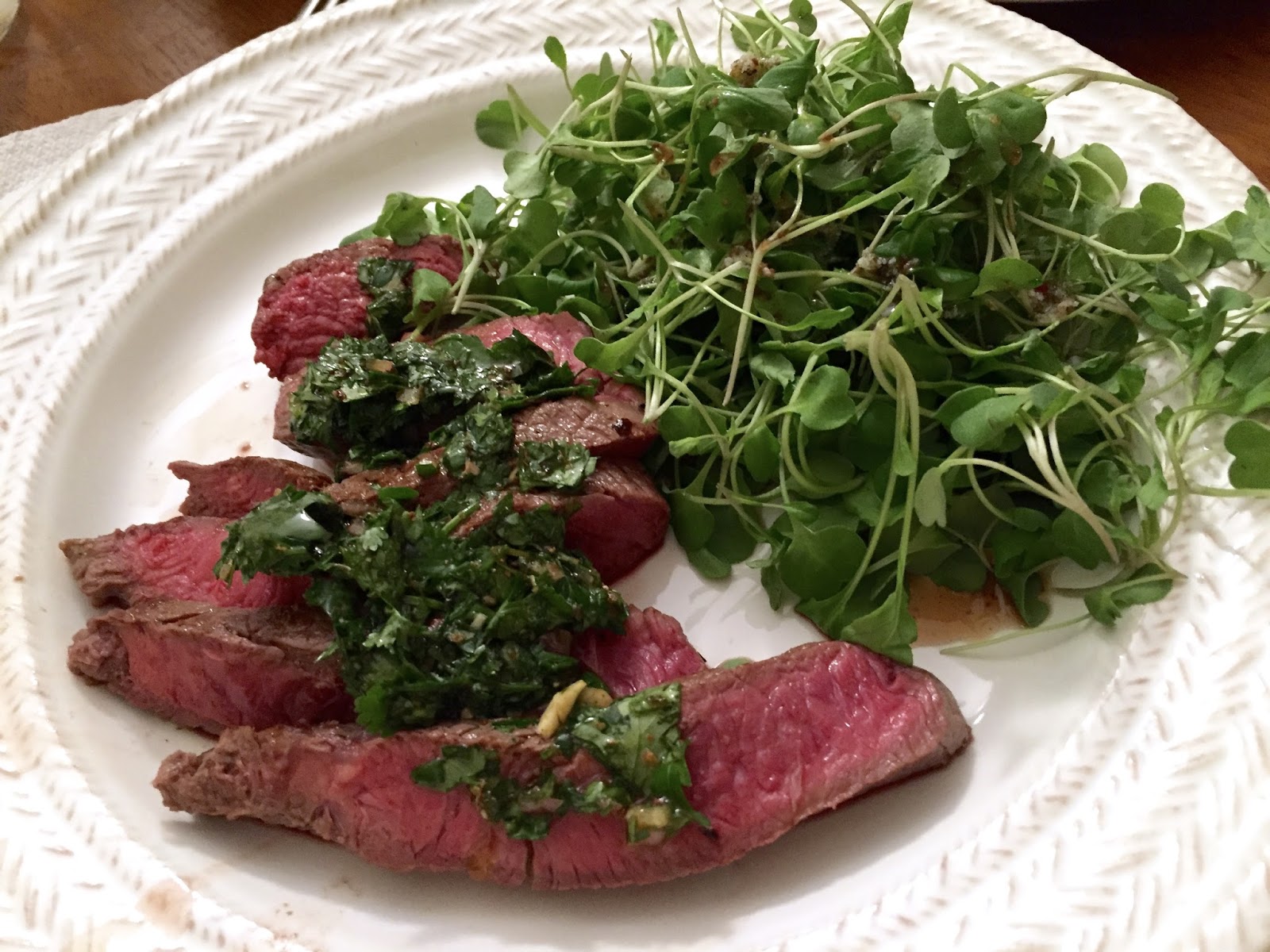 Kvell in the Kitchen: Pan-seared Sirloin with Chimichurri