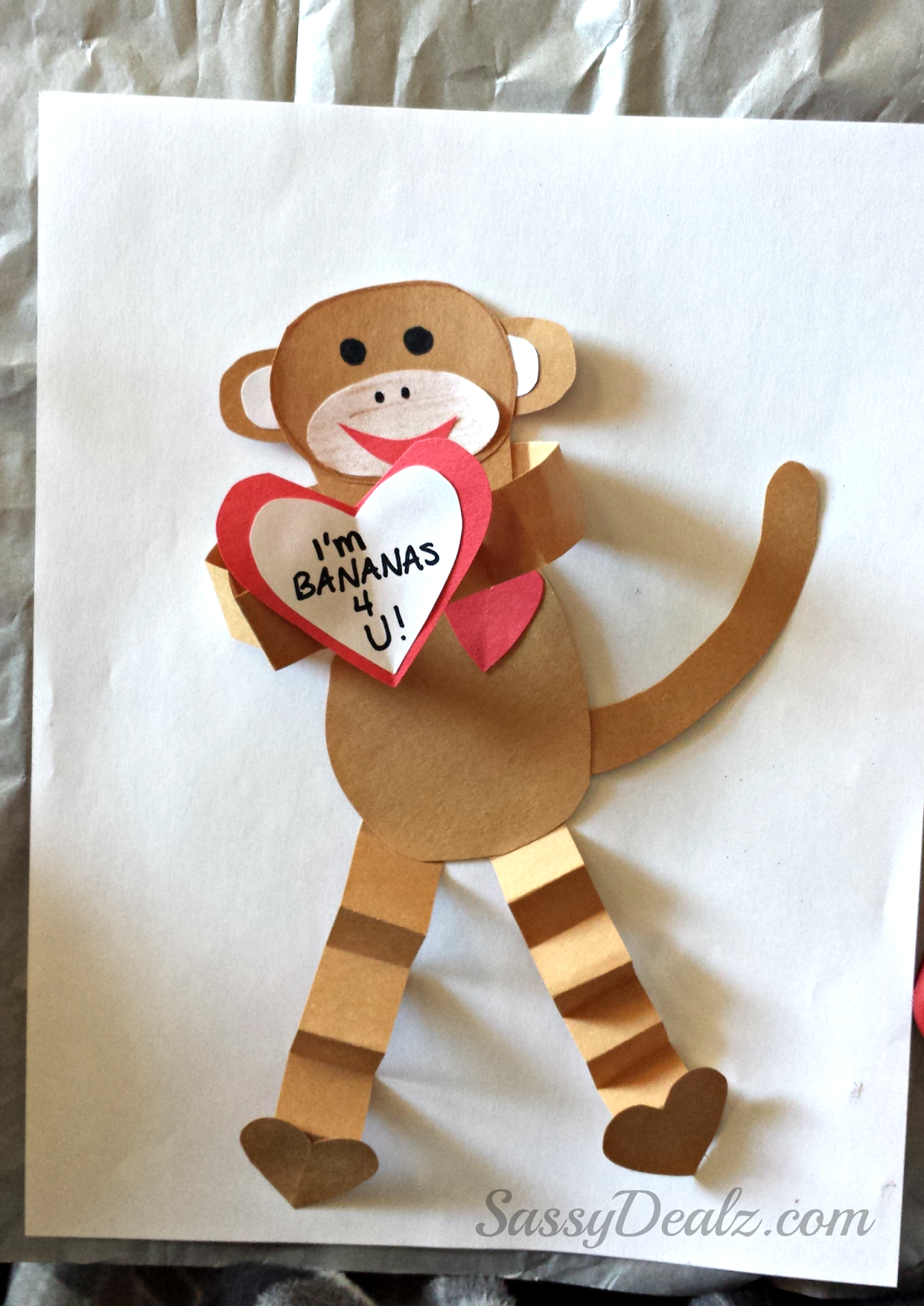 Valentine's Day Heart Monkey Craft For Kids - Crafty Morning