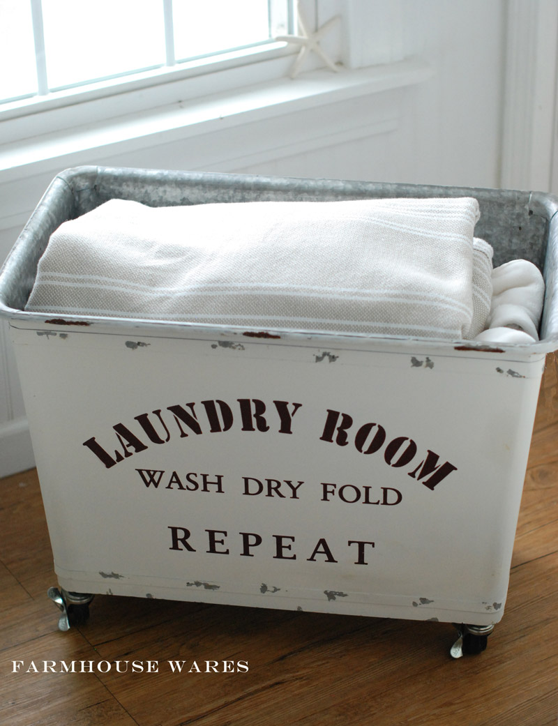 farmhouse musings Vintage Style Laundry Cart