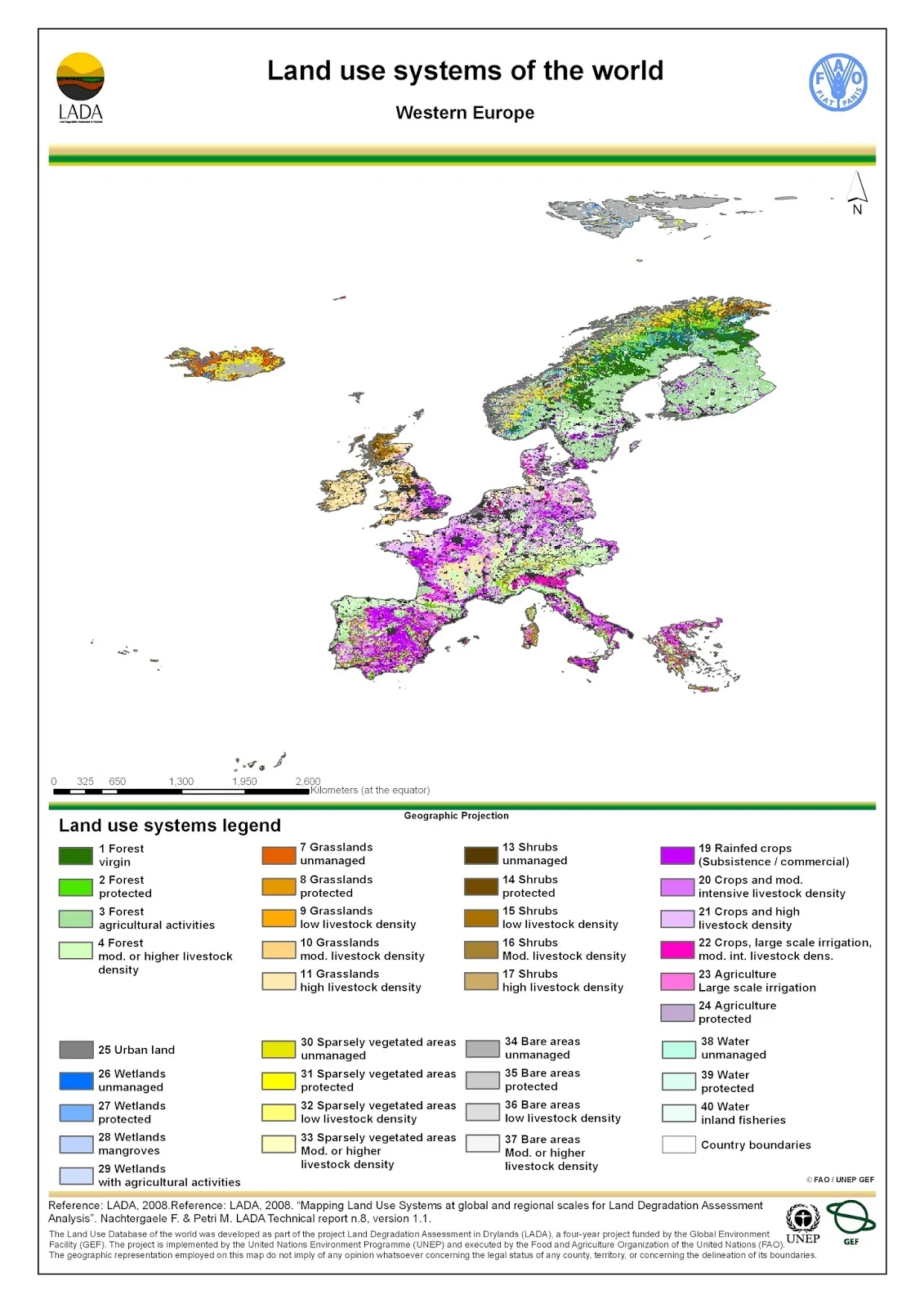 Western Europe: Land use map