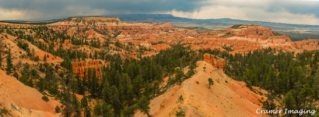 Cramer Imaging's professional quality landscape panorama photograph of the view at Sunrise Point in Bryce Canyon National Park, Utah