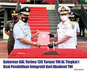 Gubernur AAL Terima 130 Taruna TNI AL Tingkat l