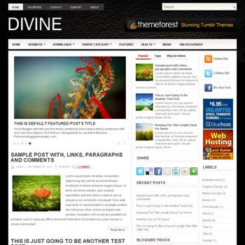Divine blog template. magazine blogger template style. magazine style template blogspot. 3 column blogspot template