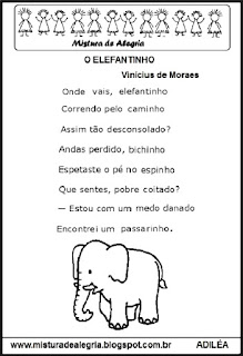 Poesia o elefantinho Poesia o elefantinho