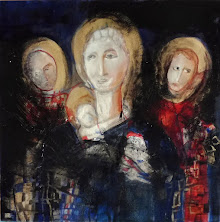 Vierge à l'enfant entre Saint Antoine et Jean Baptiste - 40 x 40 cm - 2020