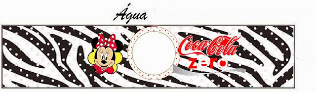 Minnie Cebra y Rojo: Etiquetas para Candy Bar para Imprimir Gratis. Etiquetas para botellas de agua personalizadas.