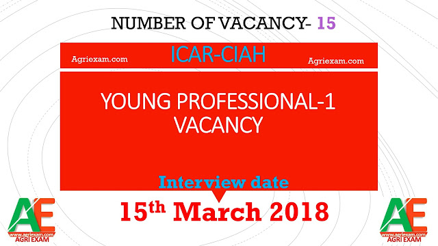 ICAR-CIAH young professional-1 vacancy