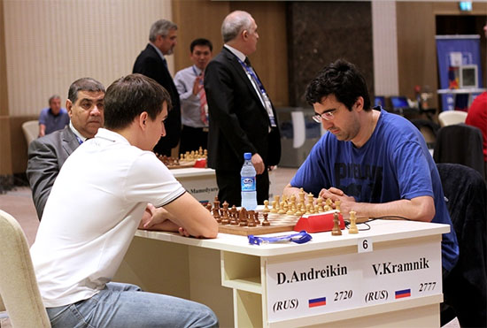 Le joueur d'échecs russe Kramnik éliminé par son compatriote Dmitry Andreikin