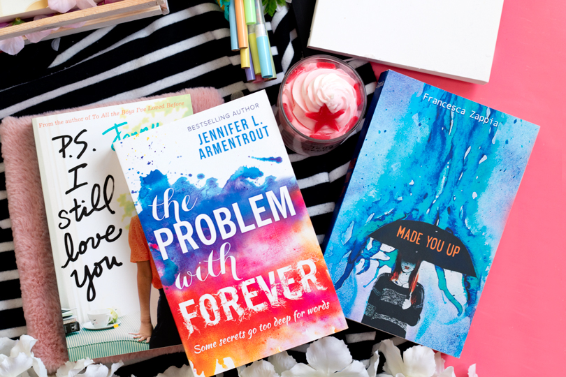 young adult reading list flatlay