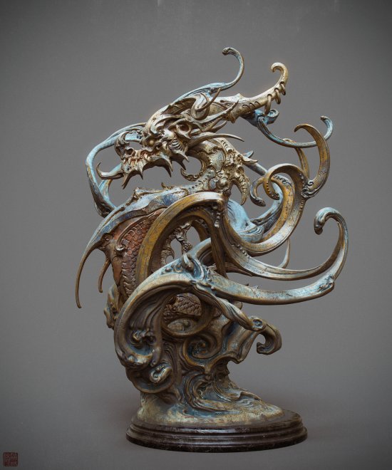 As esculturas e modelos 3D de fantasia e mitologia chinesa de Zhelong Xu Zhelong Xu artstation arte esculturas modelos 3D fantasia chinesa mitologia