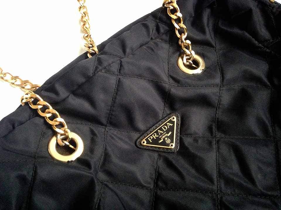 prada shoulder bag nylon with chain