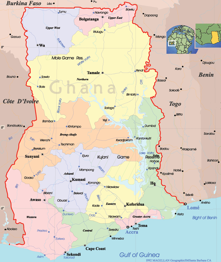 Ghana Country Map Map Of World Region City ghana-country-map-map-of-world-region-city