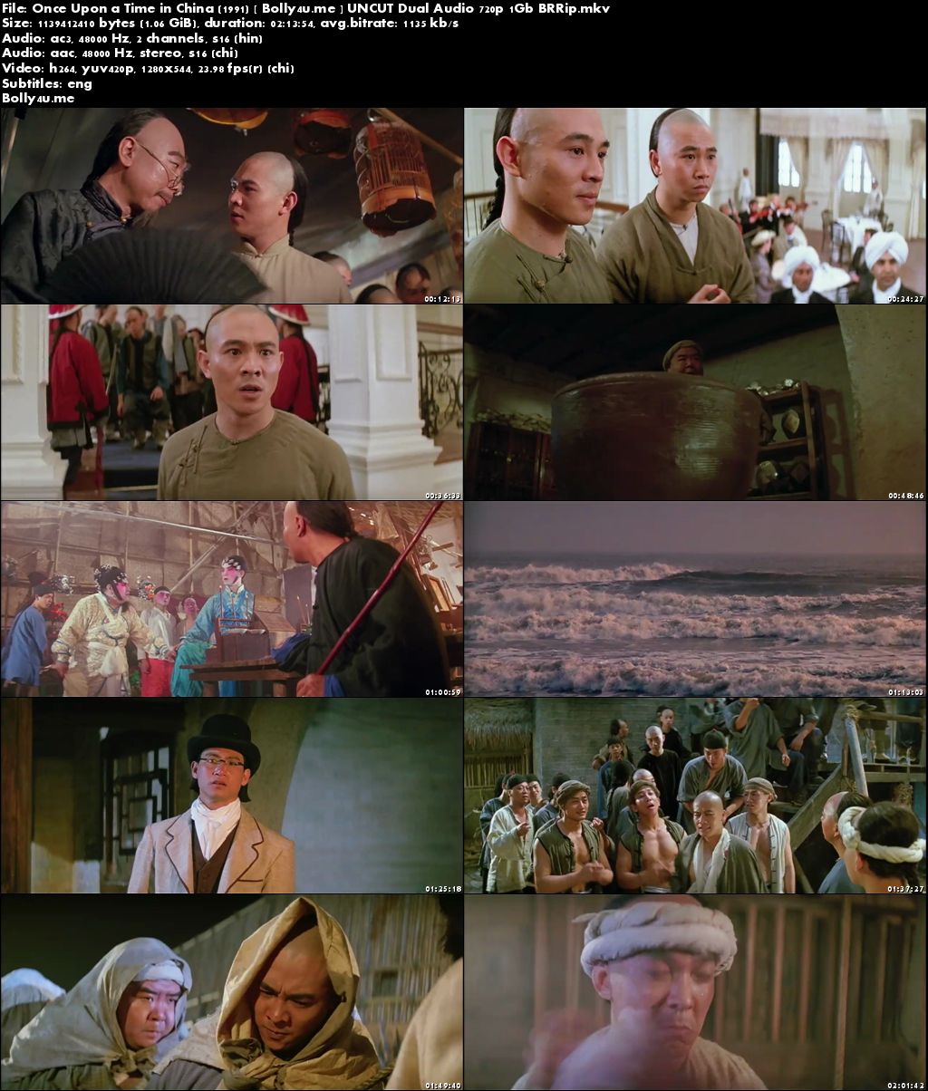 Once Upon a Time in China 1991 UNCUT BRRip 400MB Hindi Dual Audio 480p Download