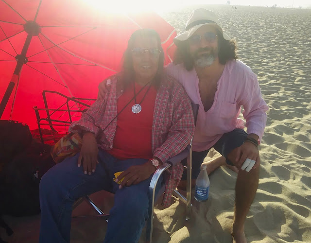 Omar Cherif with Andy at the Venice Beach Drum Circle — 6 May 2018