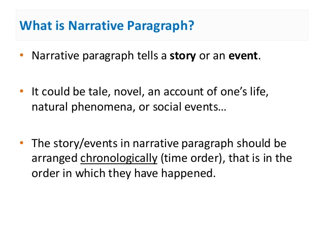 narrative paragraph | المعرفة الاولى
