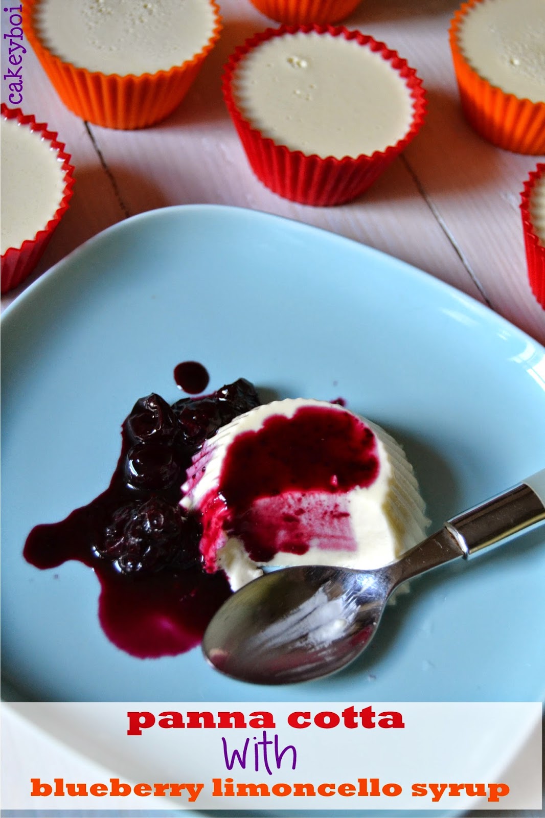 Panna Cotta with Blueberry Limoncello Syrup