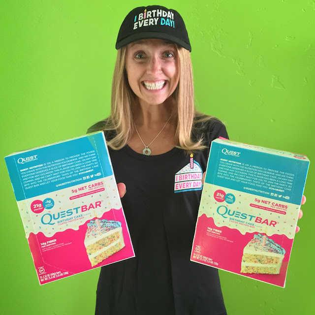 Carlee McDot REVIEW Quest Birthday Cake Protein Bars
