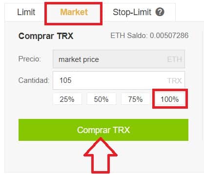 Comprar tron TRX en binance criptomoneda TRON cómo comprar