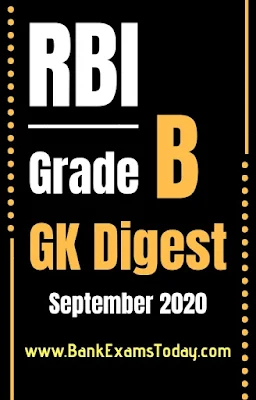 RBI Grade B GK Digest: September 2020