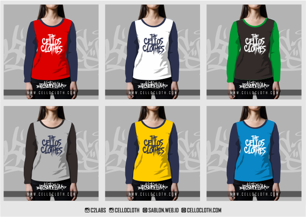 Sablon Kaos - Kombinasi Warna Kaos Raglan Lengan Panjang & 3/4