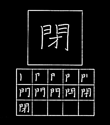 kanji menutup