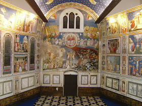 Giotto's beautiful frescoes adorn the walls of the  Scrovegni Chapel in Padua