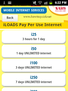 Sun Cellular Iload Unlimited Internet Surfing Howtoquick Net