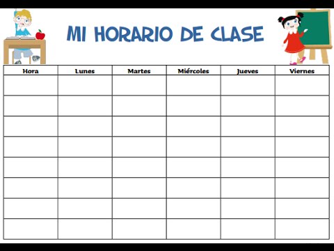 formatos de horarios para imprimir