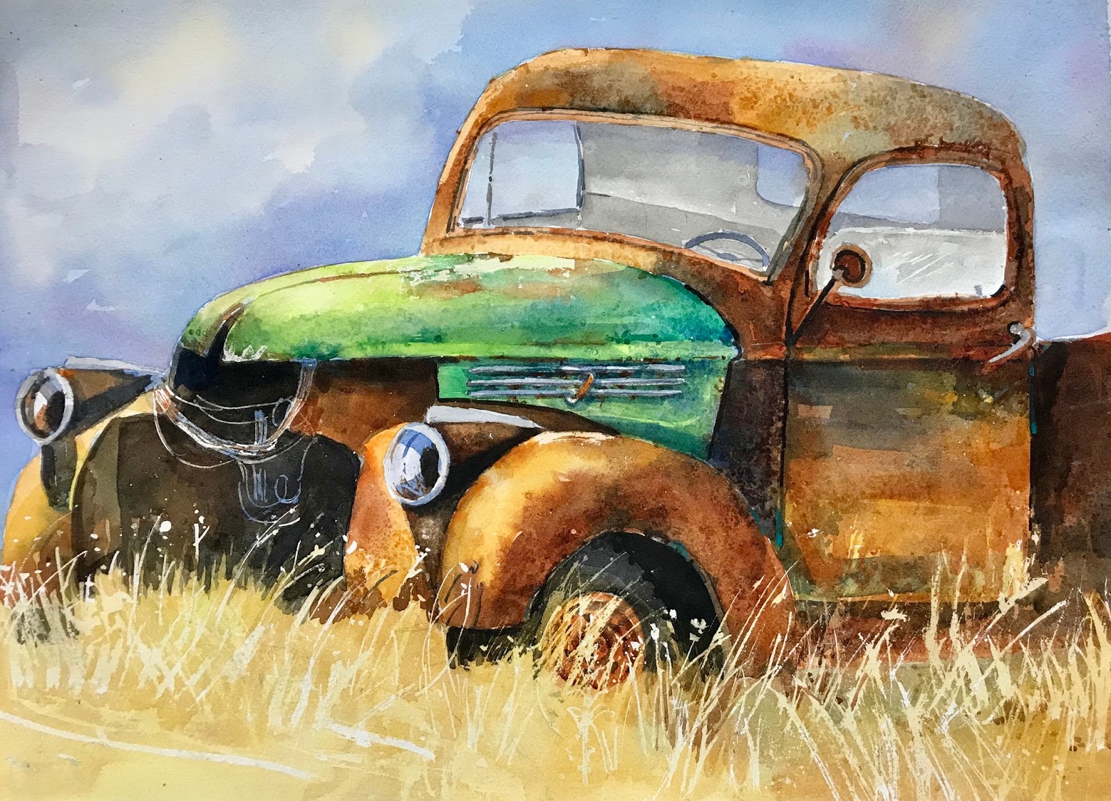 Suzy 'Pal' Powell Watercolors Collages and Sketches Steps for painting