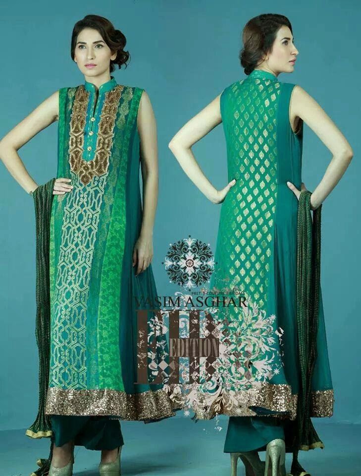 Latest & Fabulous Eid Dresses For Girls By Vasim Asghar From 2014