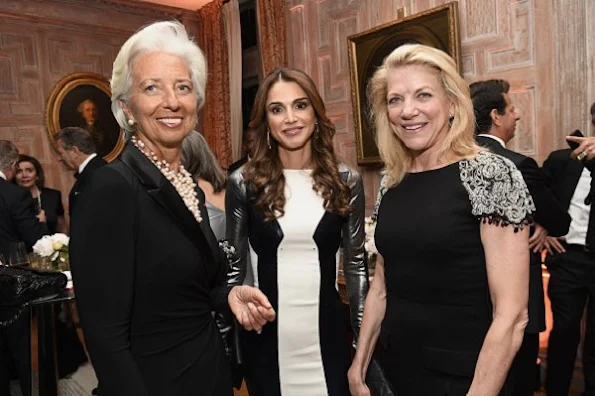 Queen Rania of Jordan attended the Bloomberg Vanity Fair White House Correspondents' Association (WHCA) cocktail reception
