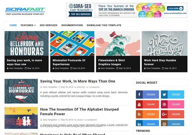 Sora Fast Blogger Template