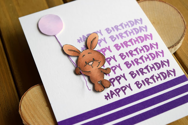 Purple Bunny Birthday Card by Jess Gerstner for Gerda Steiner Designs