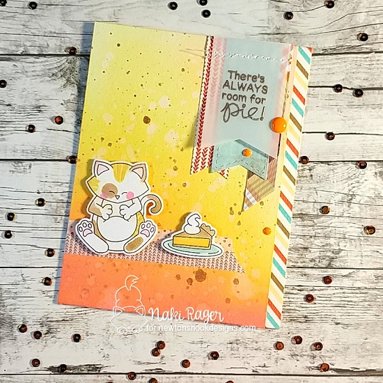 Thanksgiving cat card by Amanda Bodine | Newton's Thanksgiving Stamp Set by Newton's Nook Designs #newtonsnook #handmade