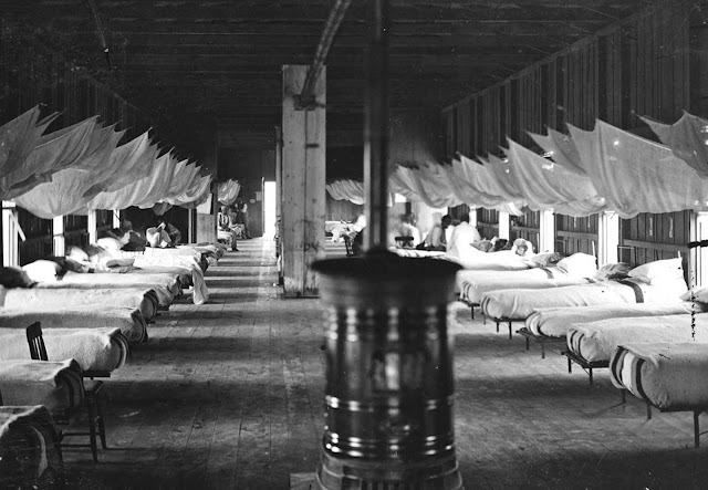 Interior of a ward of Washington D.C.'s Harewood General Hospital in 1864. Harewood opened in September 1862 and closed in May 1866, after the end of the war.