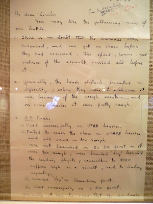 Private letter from Montgomery describing events during the landing on D-Day
