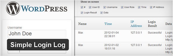 Simple Login Log WordPress plugin