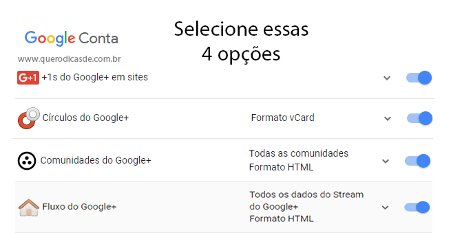 Como exportar os seus dados do Google + Como exportar os dados do Google +