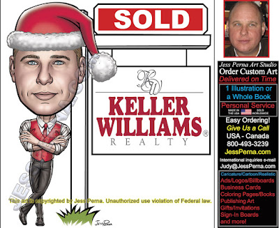 KW Real Estate Agent Christmas Card Cartoon