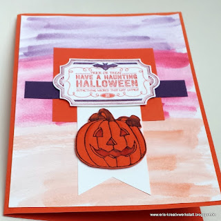 Erste Halloweenkarte mit Kürbis und Fledermaus Stampin' Up! www.eris-kreativwerkstatt.blogspot.de