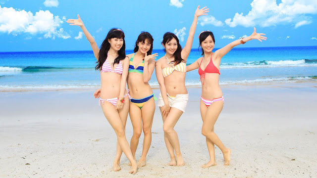 Beach bikini girl japan