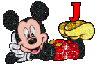 Alfabeto tintineante de Mickey Mouse recostado J. 