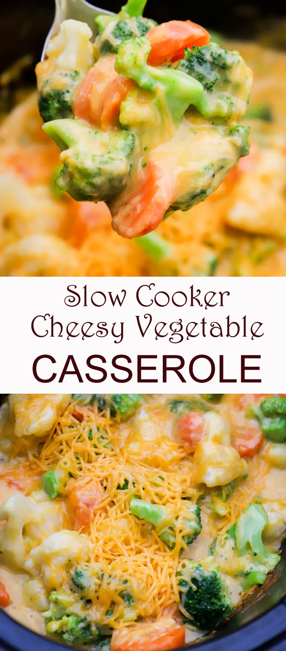 Slow Cooker Cheesy Vegetable Casserole Ahmazing Recipes
