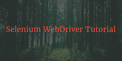 selenium webdriver tutorial