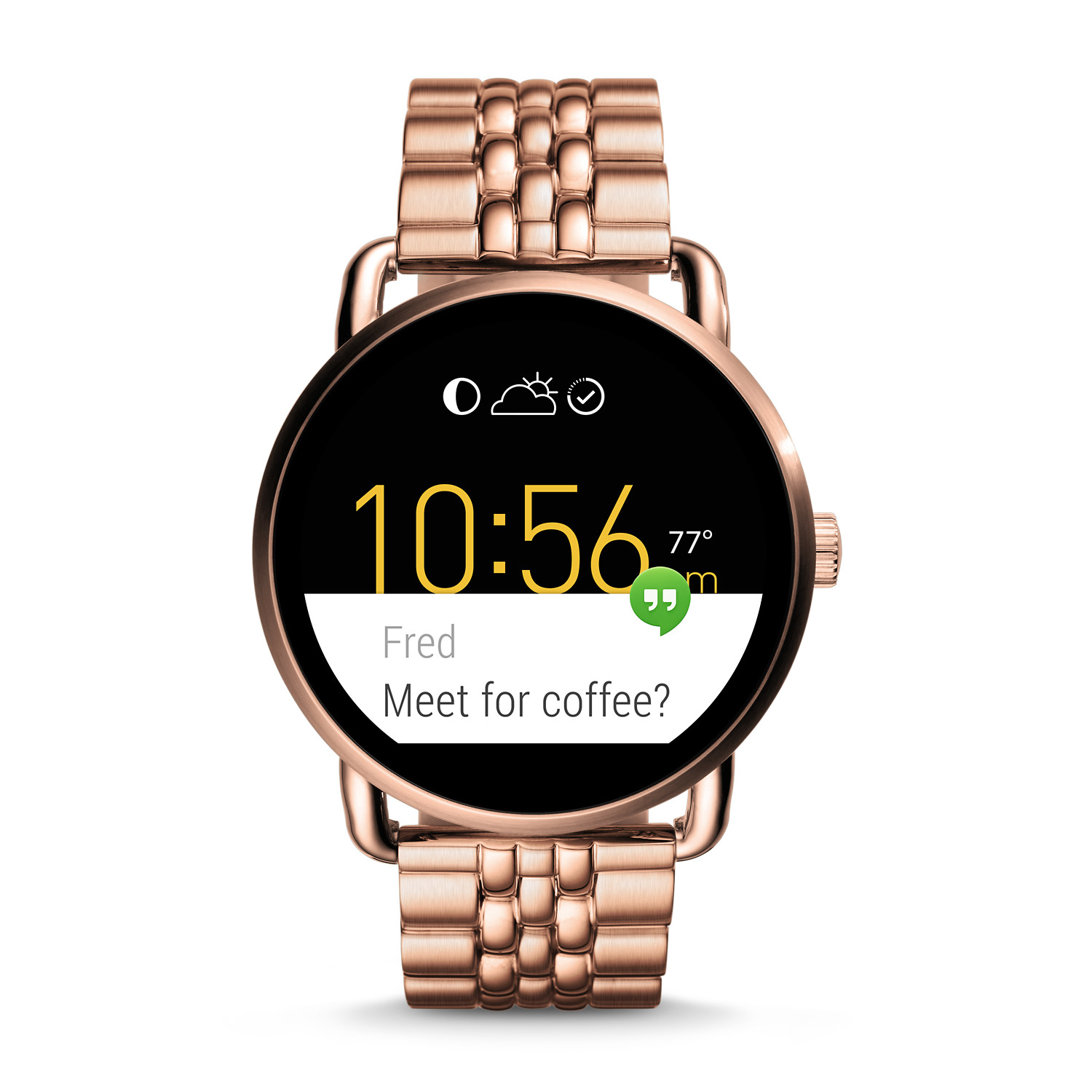 fossil q wander rose gold
