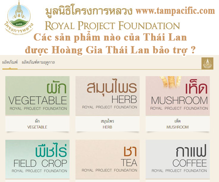 Các sản phẩm nào của Thái Lan được Hoàng Gia Thái Lan bảo trợ ? Các sản phẩm nào của Thái Lan được Hoàng Gia Thái Lan bảo trợ ?