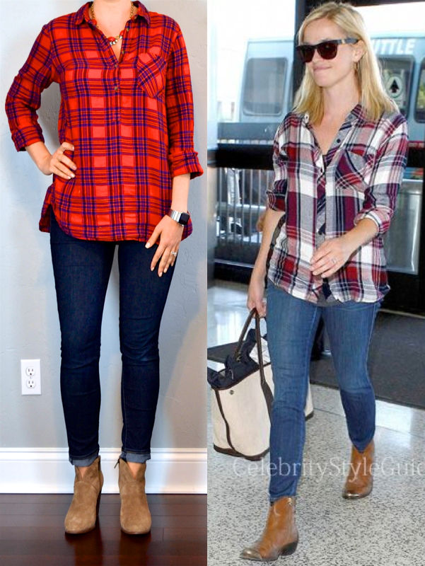outfit post: plaid shirt, skinny jeans, ankle boots | Outfit Posts