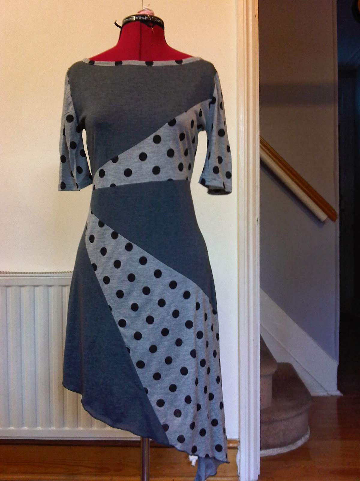 Justine Couture London two fabrics dress