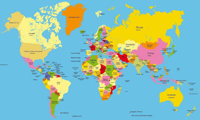 Mapa político. Mapamundi. Países del mundo
